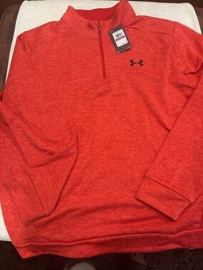 Under Armour Red Heather 1/4 Zip Performance Pullover